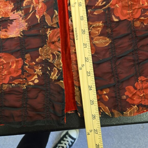 Vintage Coldwater Creek Sheer Overlay Crinkle Floral Patterned Jacket Size L Vel - Picture 8 of 8